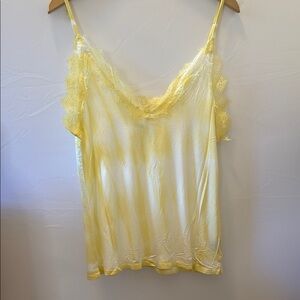 Yellow Lace Trim Cami Top